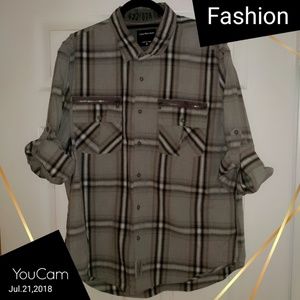 Calvin Klein Jeans Button Up Shirt - Grey - XL